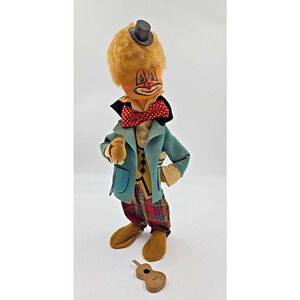Antique Hobo Clown Doll Annabelle ? Violin Musician Felt Clothing And Faces